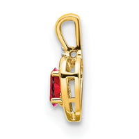 14k Ruby and Diamond Heart Pendant-XBS496