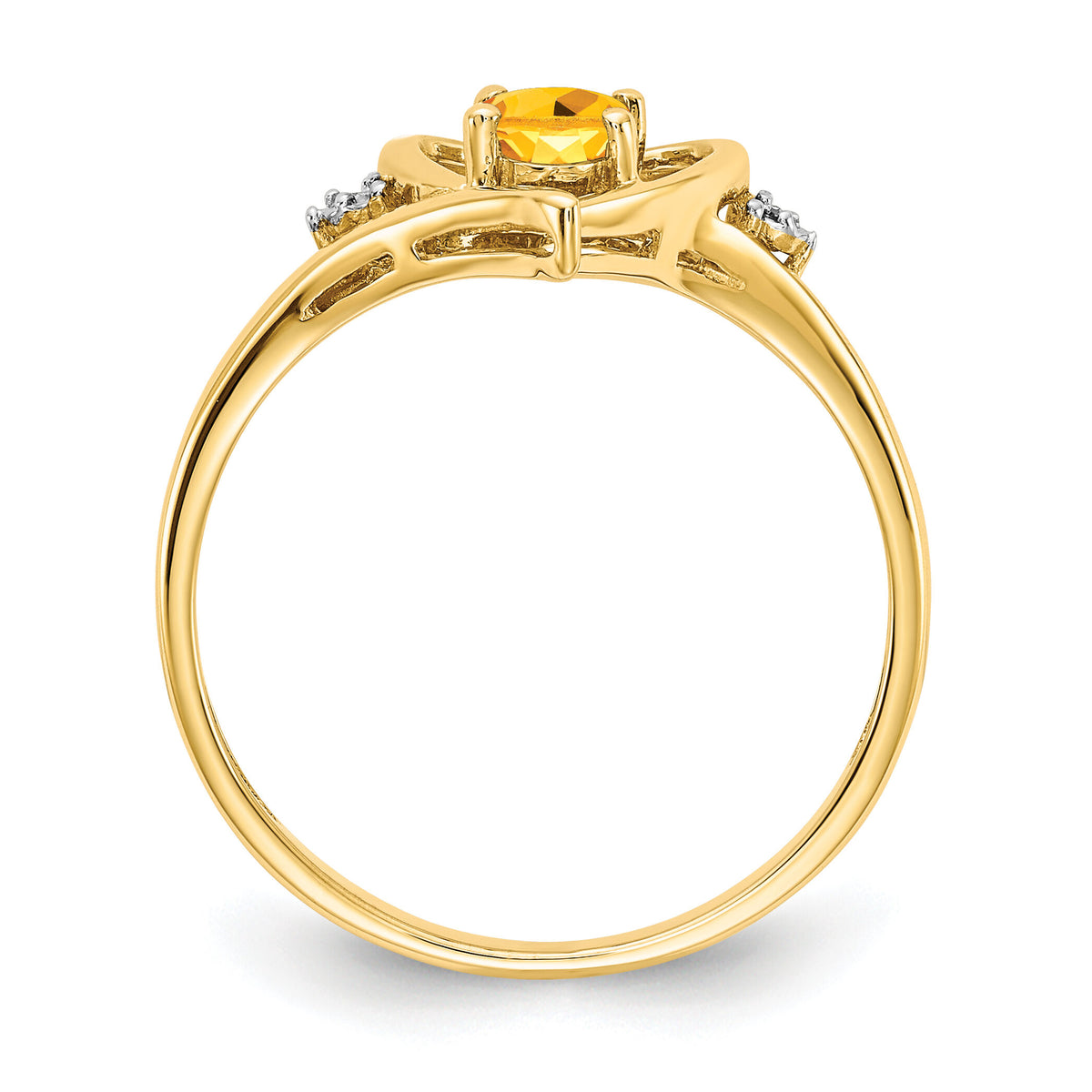 14k Citrine and Diamond Heart Ring-XBS500