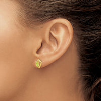 14k Peridot and Diamond Heart Earrings-XBS502