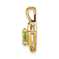 14k Peridot and Diamond Heart Pendant-XBS507