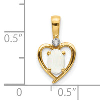14k Opal and Diamond Heart Pendant-XBS509