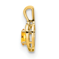 14k Citrine and Diamond Heart Pendant-XBS510