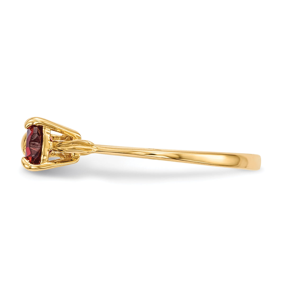 14k Gold Polished Garnet Bow Ring-XBS512