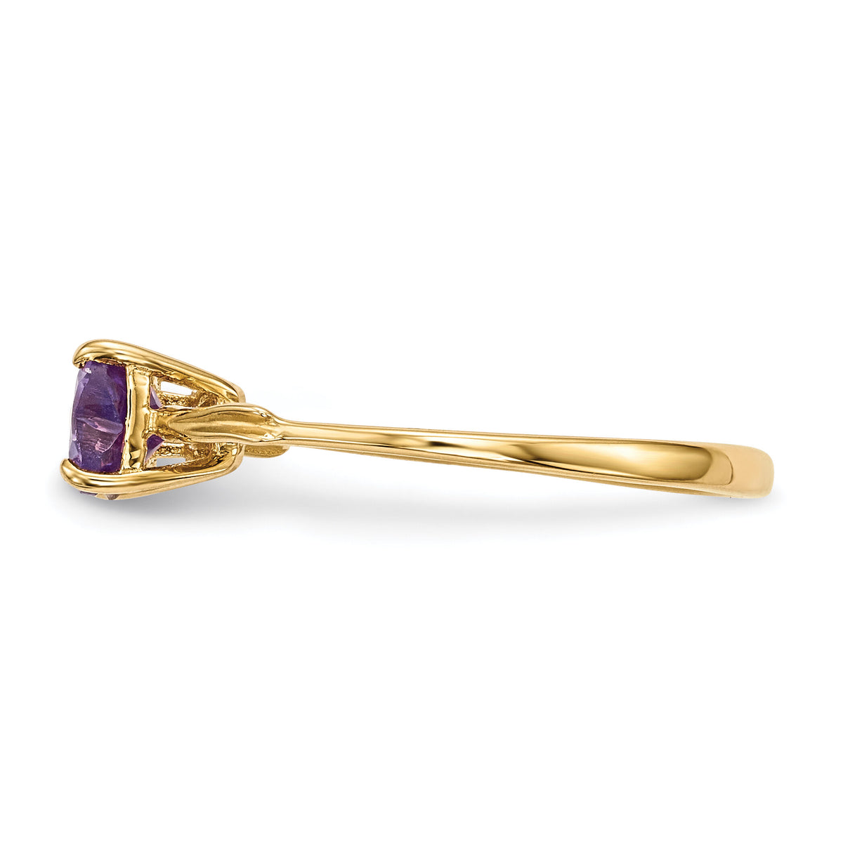 14k Gold Polished Amethyst Bow Ring-XBS513