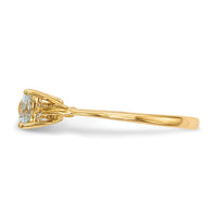 14k Gold Polished Aquamarine Bow Ring-XBS518