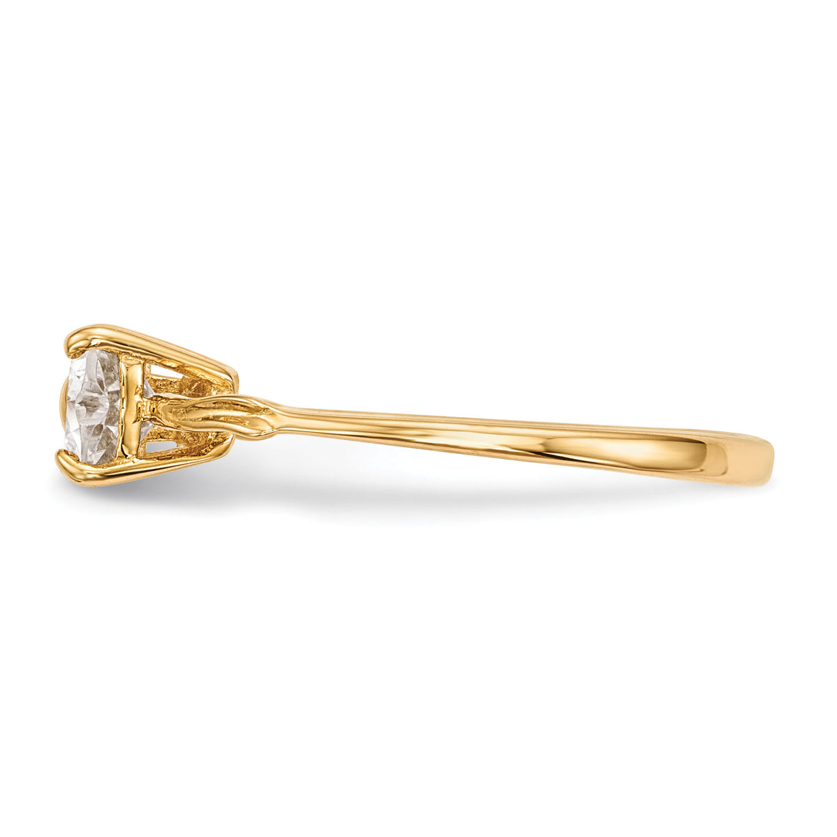 14k Gold Polished White Topaz Bow Ring-XBS519