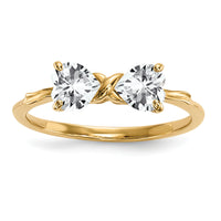 14k Gold Polished White Topaz Bow Ring-XBS519