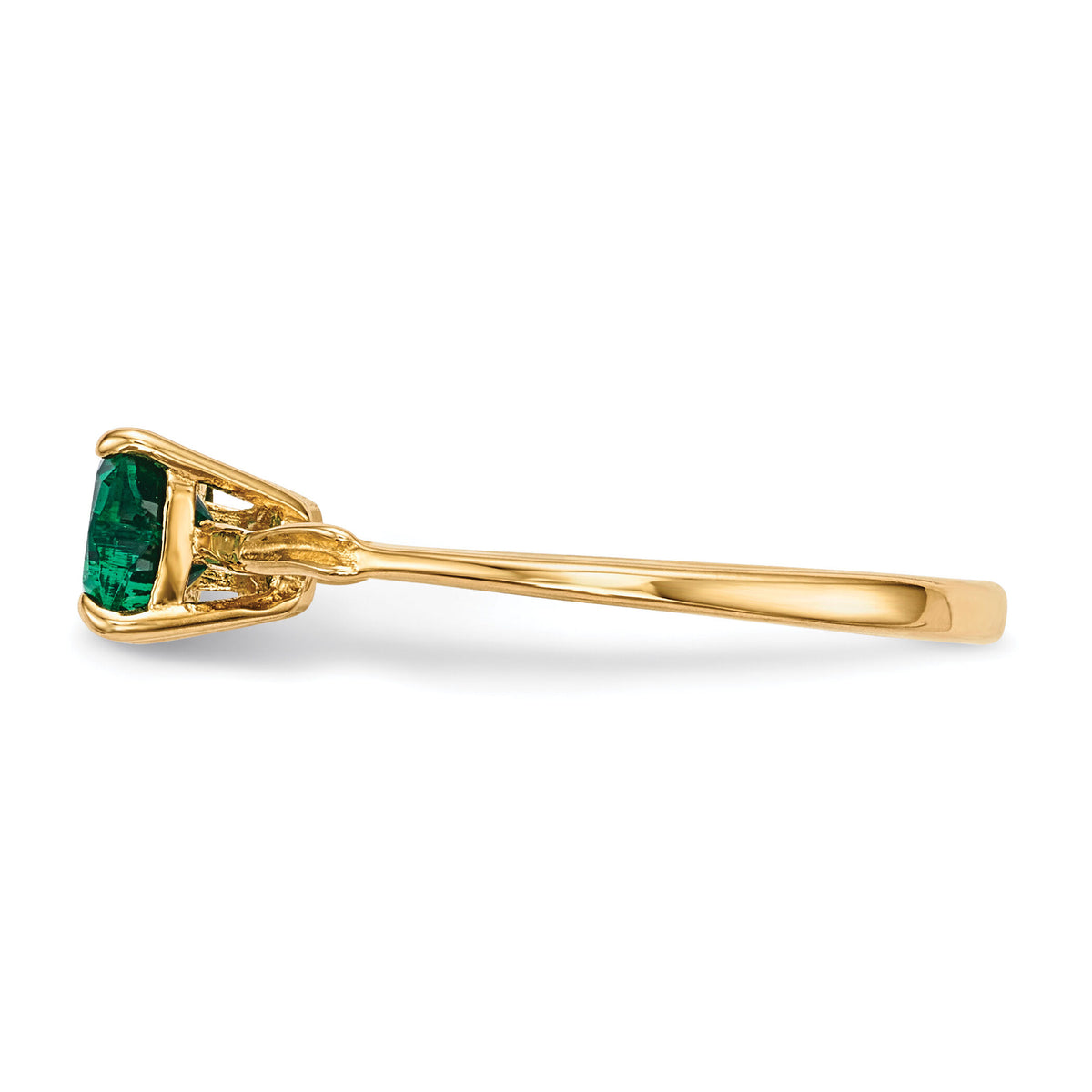 14k Gold Polished Created Emerald Bow Ring-XBS520