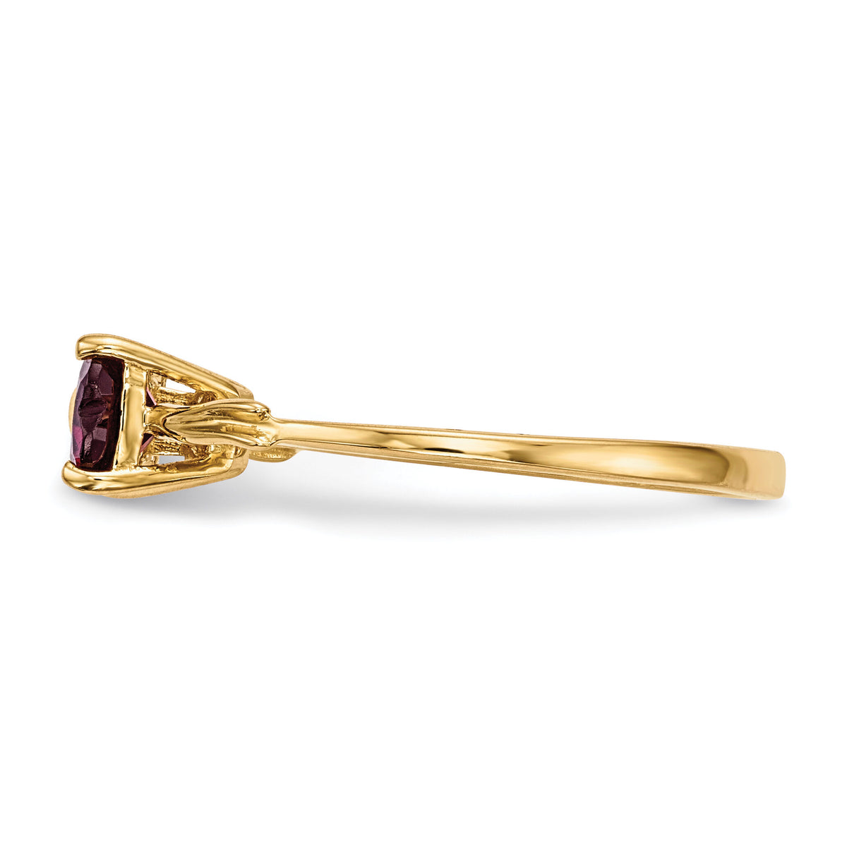 14k Gold Polished Rhodolite Bow Ring-XBS521
