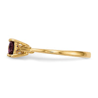 14k Gold Polished Rhodolite Bow Ring-XBS521
