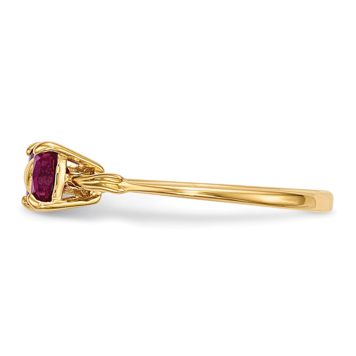 14k Gold Polished Created Ruby Bow Ring-XBS522