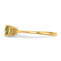 14k Gold Polished Peridot Bow Ring-XBS533