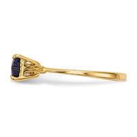 14k Gold Polished Created Sapphire Bow Ring-XBS534