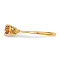 14k Gold Polished Citrine Bow Ring-XBS536