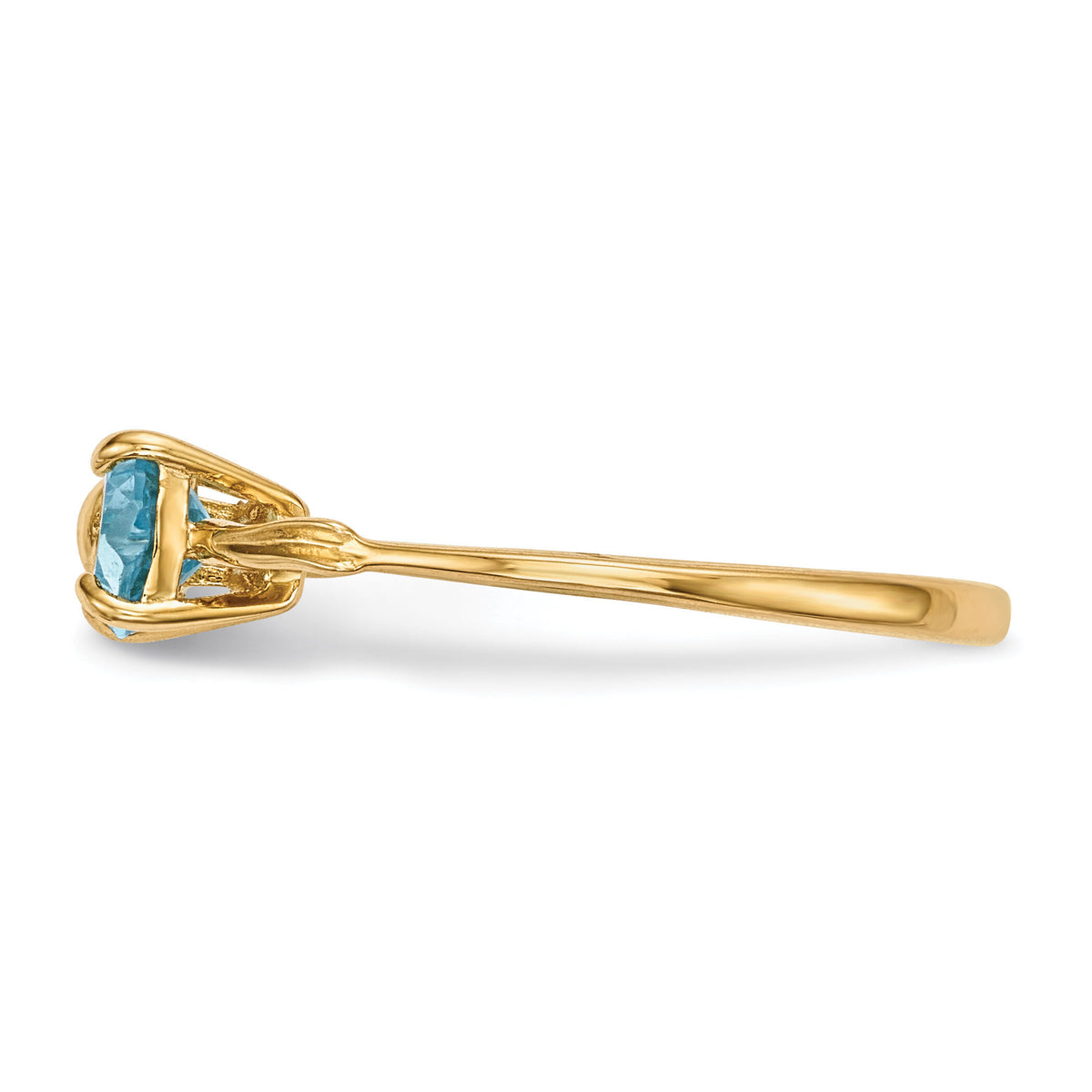 14k Gold Polished Light Swiss Blue Topaz Bow Ring-XBS537