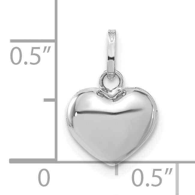 14k White Gold 3D Puffed Heart Pendant-XCH110