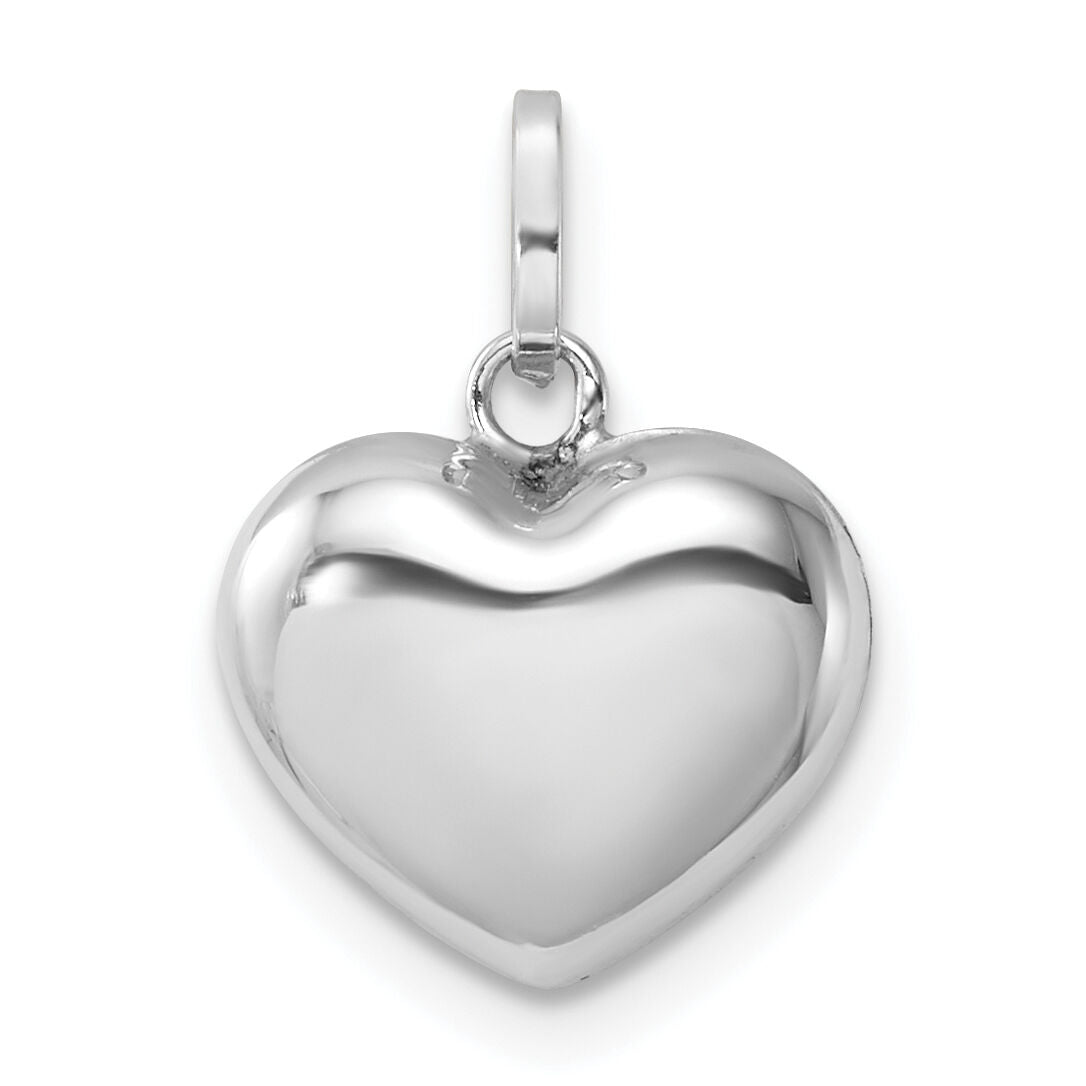 14k White Gold 3D Puffed Heart Pendant-XCH111
