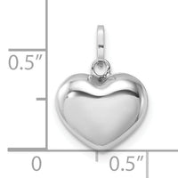14k White Gold 3D Puffed Heart Pendant-XCH111