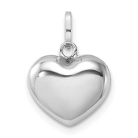 14k White Gold 3D Puffed Heart Pendant-XCH111