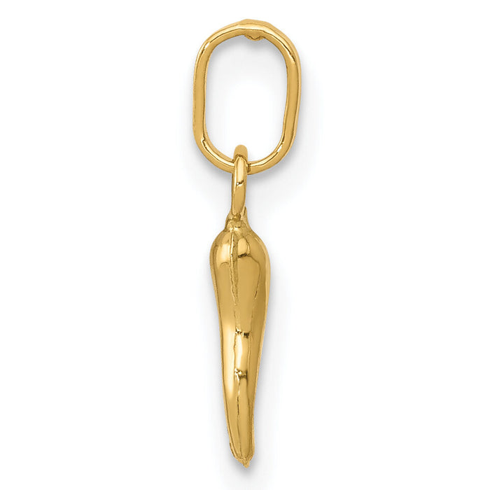 14k 3D Italian Horn Charm-XCH117