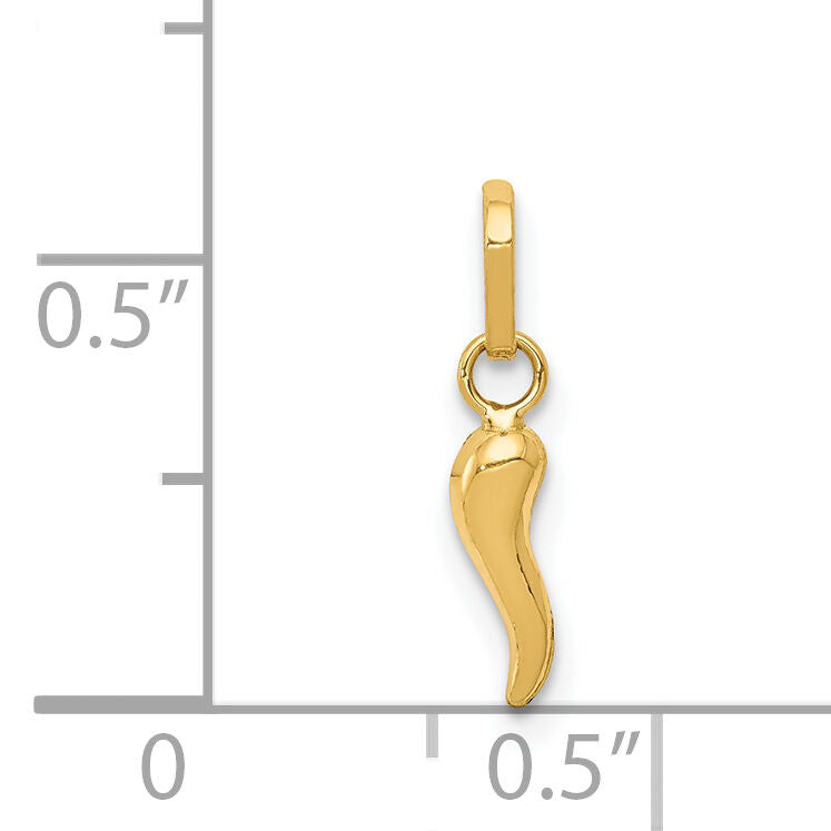 14k 3D Italian Horn Charm-XCH117