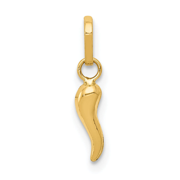 14k 3D Italian Horn Charm-XCH117