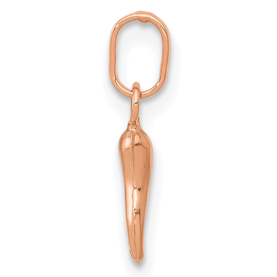 14k Rose Gold 3D Italian Horn Charm-XCH117R