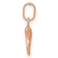 14k Rose Gold 3D Italian Horn Charm-XCH117R