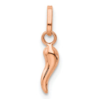14k Rose Gold 3D Italian Horn Charm-XCH117R