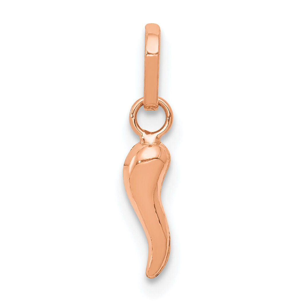 14k Rose Gold 3D Italian Horn Charm-XCH117R
