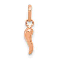 14k Rose Gold 3D Italian Horn Charm-XCH117R