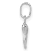 14k White Gold 3D Italian Horn Charm-XCH117W