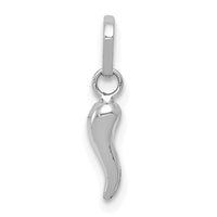 14k White Gold 3D Italian Horn Charm-XCH117W