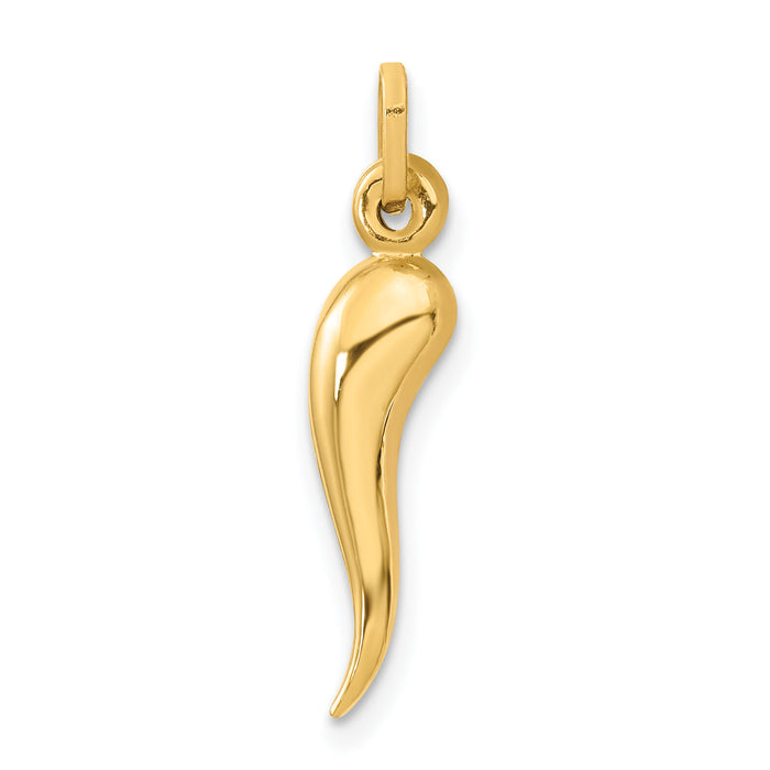 14k 3D Italian Horn Charm-XCH120