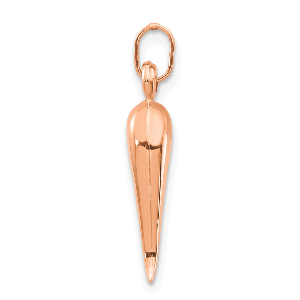 14k Rose Gold 3D Italian Horn Charm-XCH120R