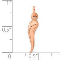 14k Rose Gold 3D Italian Horn Charm-XCH120R