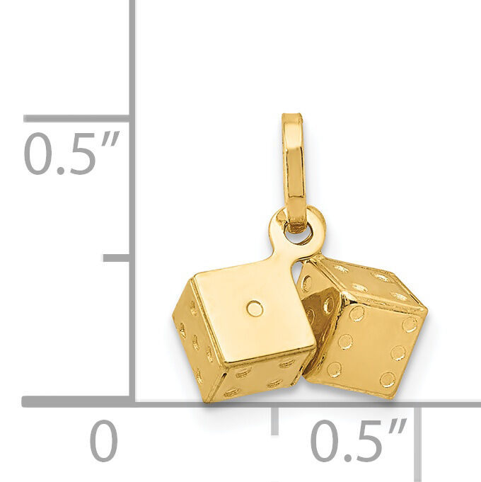 14k  3D Dice Charm-XCH121