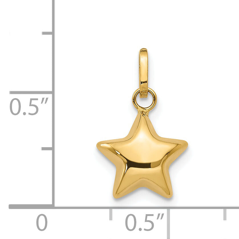 14k 3D Puffed Star Charm-XCH156