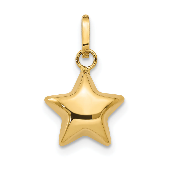 14k 3D Puffed Star Charm-XCH156