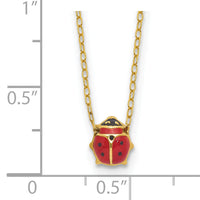 14k Enameled Ladybug 17in with 1in ext. Necklace-XCH213