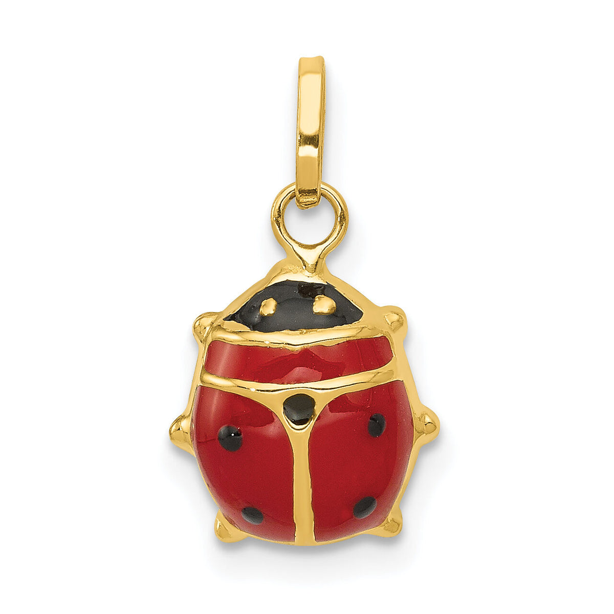14k Red Enameled Ladybug Charm-XCH215
