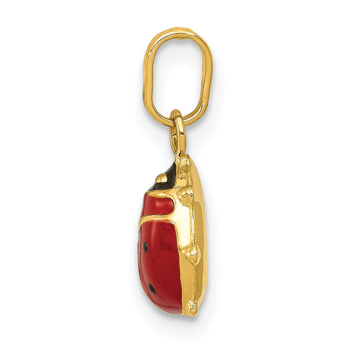 14k Enameled Ladybug Charm-XCH216