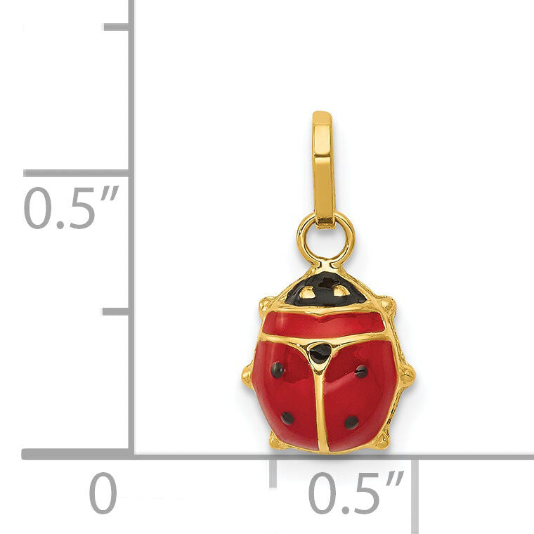 14k Enameled Ladybug Charm-XCH216