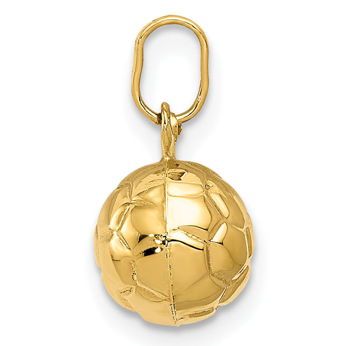 14k 3-D Soccer Ball Charm-XCH224