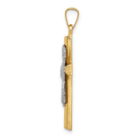 14K Two-Tone Angel and Cross Pendant-XCH269