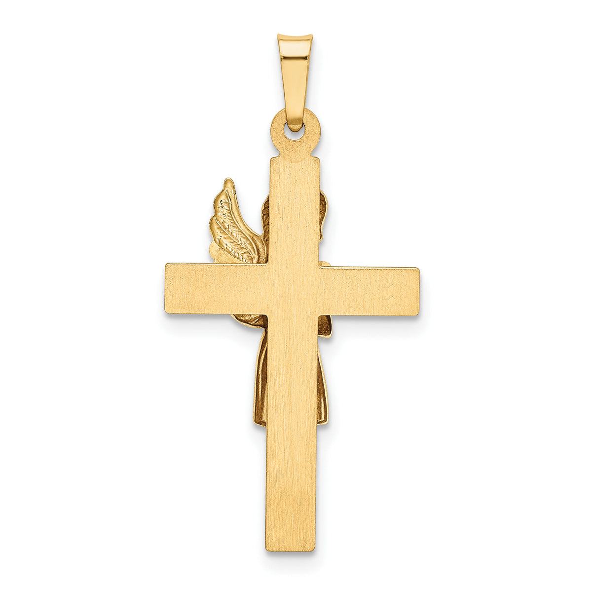 14K Two-Tone Angel and Cross Pendant-XCH269