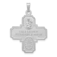 14k White Gold Four Way Medal Pendant-XCH319
