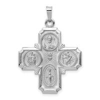 14k White Gold Four Way Medal Pendant-XCH319