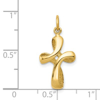 14k Polished Cross Charm-XCH326