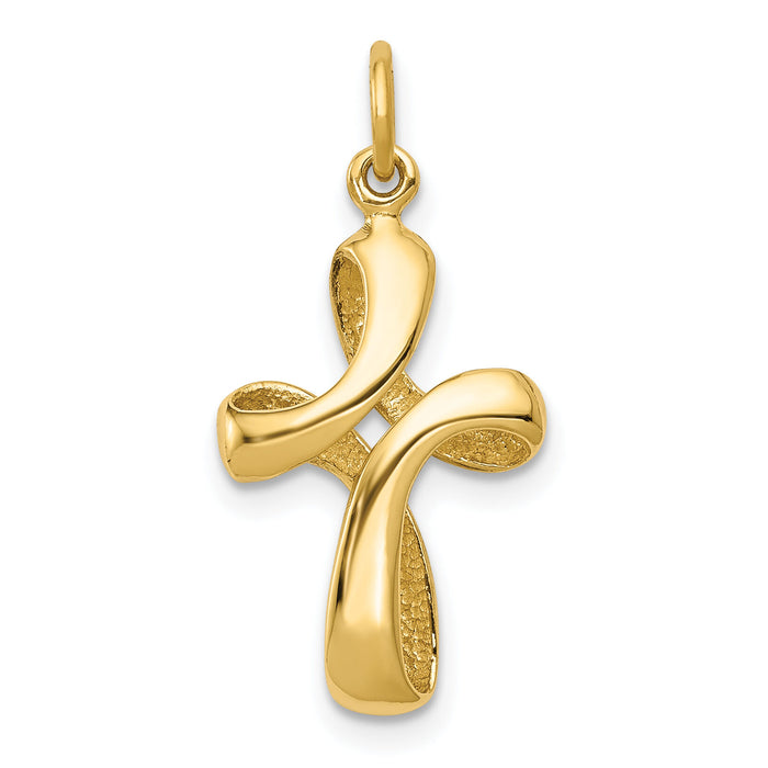 14k Polished Cross Charm-XCH326